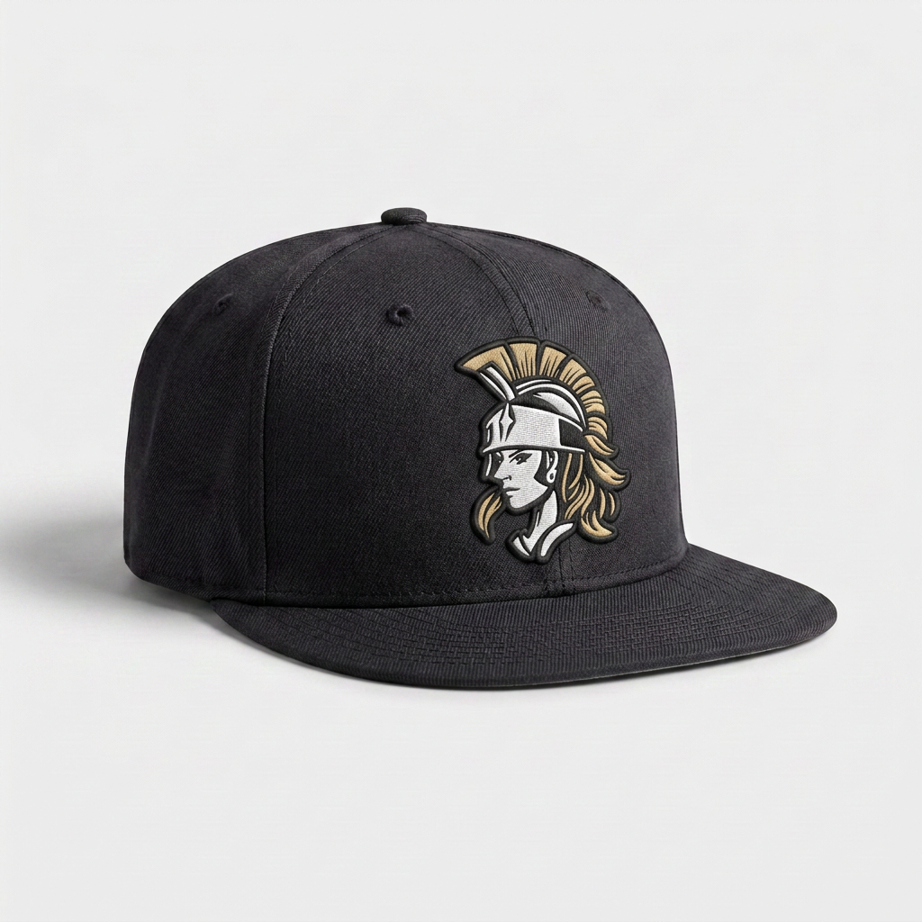 Black Victory Softball cap with embroidered gold and white warrior head