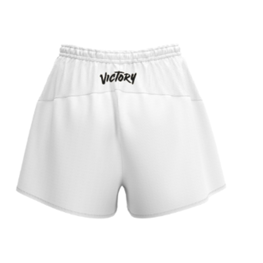 White women's Victory Softball Ventus shorts with warrior head crest